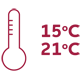 Aplikačná teplota pri 15 ° až 21 ° Celzia